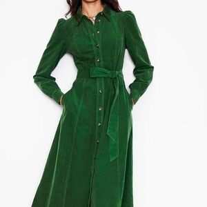 Boden Forest Green Long Sleeve Dress